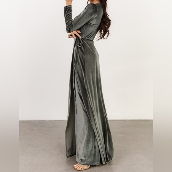 Esmerelda Velvet Wrap Maxi Dress - Picture 3 of 14